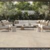 Stone-effect Tau Dorset Sand, sand beige – view 2 Stone-effect matt porcelain floor tile Tau Dorset Sand, 60x120 cm, sand beige, rectified – 2