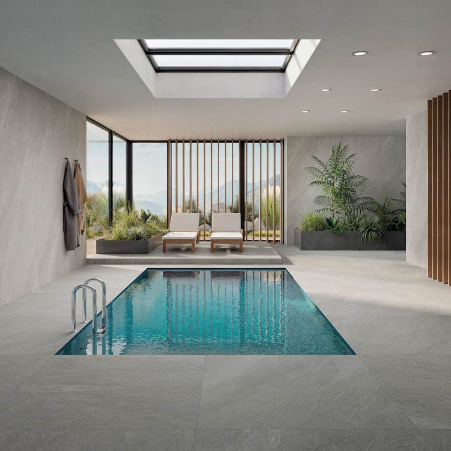 Stone effect outdoor porcelain tile ABK Cliff Ash, 60x120 cm, 20 mm, outdoor, slip-resistant R11 – 4