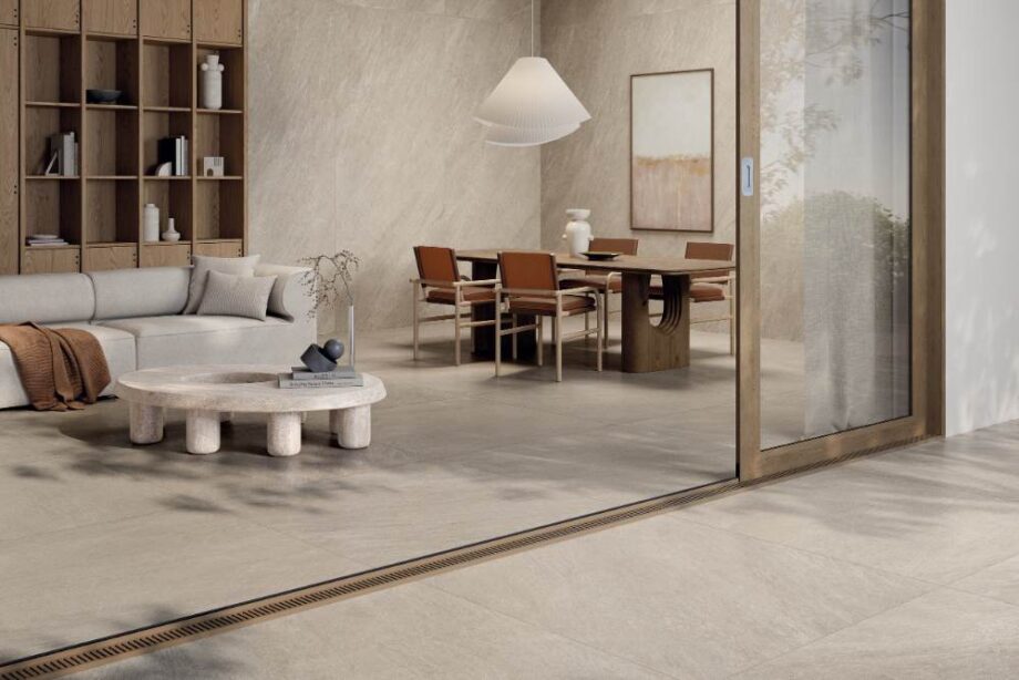 Stone effect porcelain floor tile ABK Cliff Sand, 60x120 cm, 8.5 mm, natural matt, slip-resistant R10 – 3