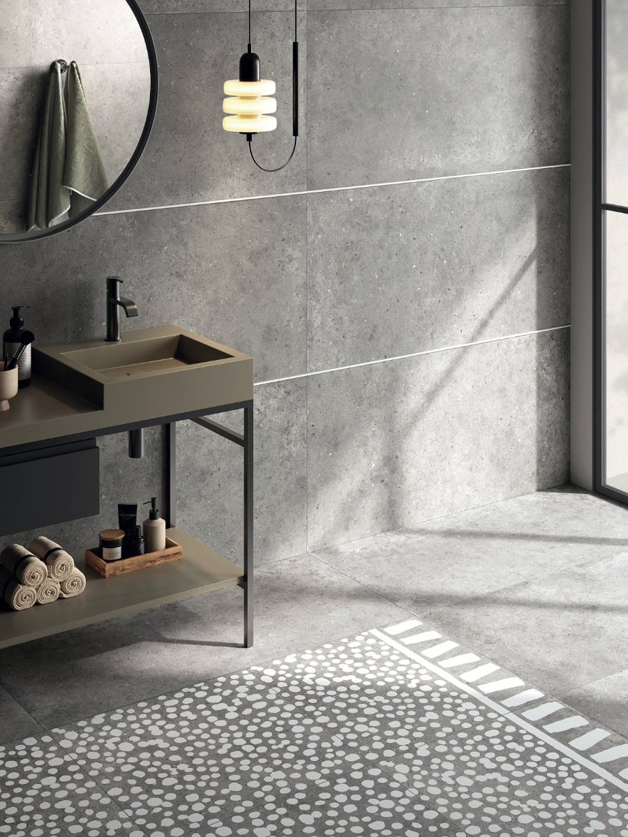 Stone effect decorative porcelain tile ABK Poetry Stone Fringe Grey, 60x60 cm, 8.5 mm, matt – 3