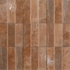 Porcelain tile with three-strip relief Dune Terraluz Teja, 14.7×14.7 cm, 8 mm, brick red – view 2 Porcelain tile with three-strip relief Dune Terraluz Teja, 14.7x14.7 cm, 8 mm, brick red – 2