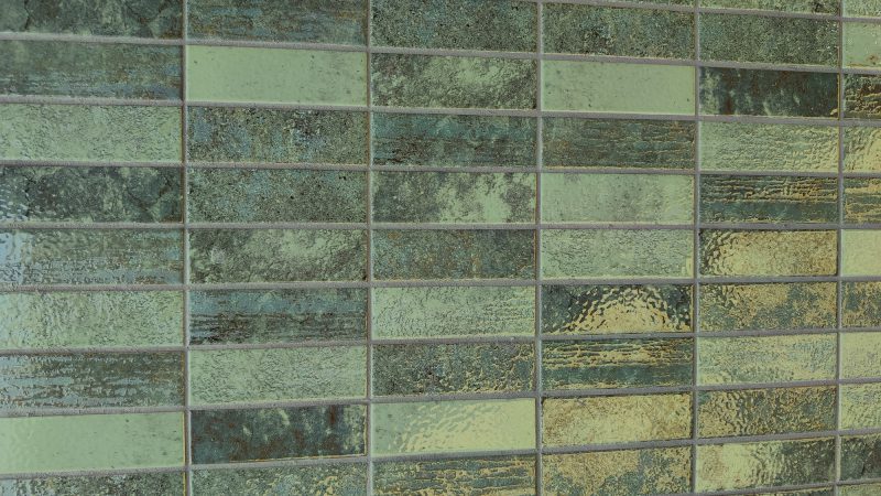Porcelain tile with three-strip relief Dune Terraluz Verde, 14.7x14.7 cm, 8 mm, green – 4