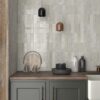 Porcelain tile with three-strip relief Dune Terraluz Yeso, 14.7×14.7 cm, 8 mm, plaster white – view 3 Porcelain tile with three-strip relief Dune Terraluz Yeso, 14.7x14.7 cm, 8 mm, plaster white – 3