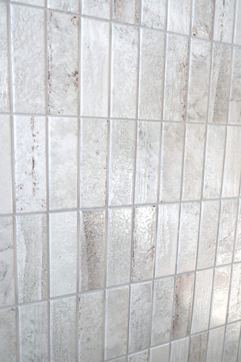 Porcelain tile with three-strip relief Dune Terraluz Yeso, 14.7x14.7 cm, 8 mm, plaster white – 4