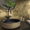 Hexagonal porcelain tile with tropical leaf pattern Dune Magnet Tropic Gold, 15x17 cm, 8 mm, gold – 2
