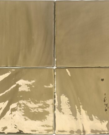Glossy gold metallic relief ceramic wall tile Dune Tabarca Gold Glossy, 15x15 cm, 9 mm