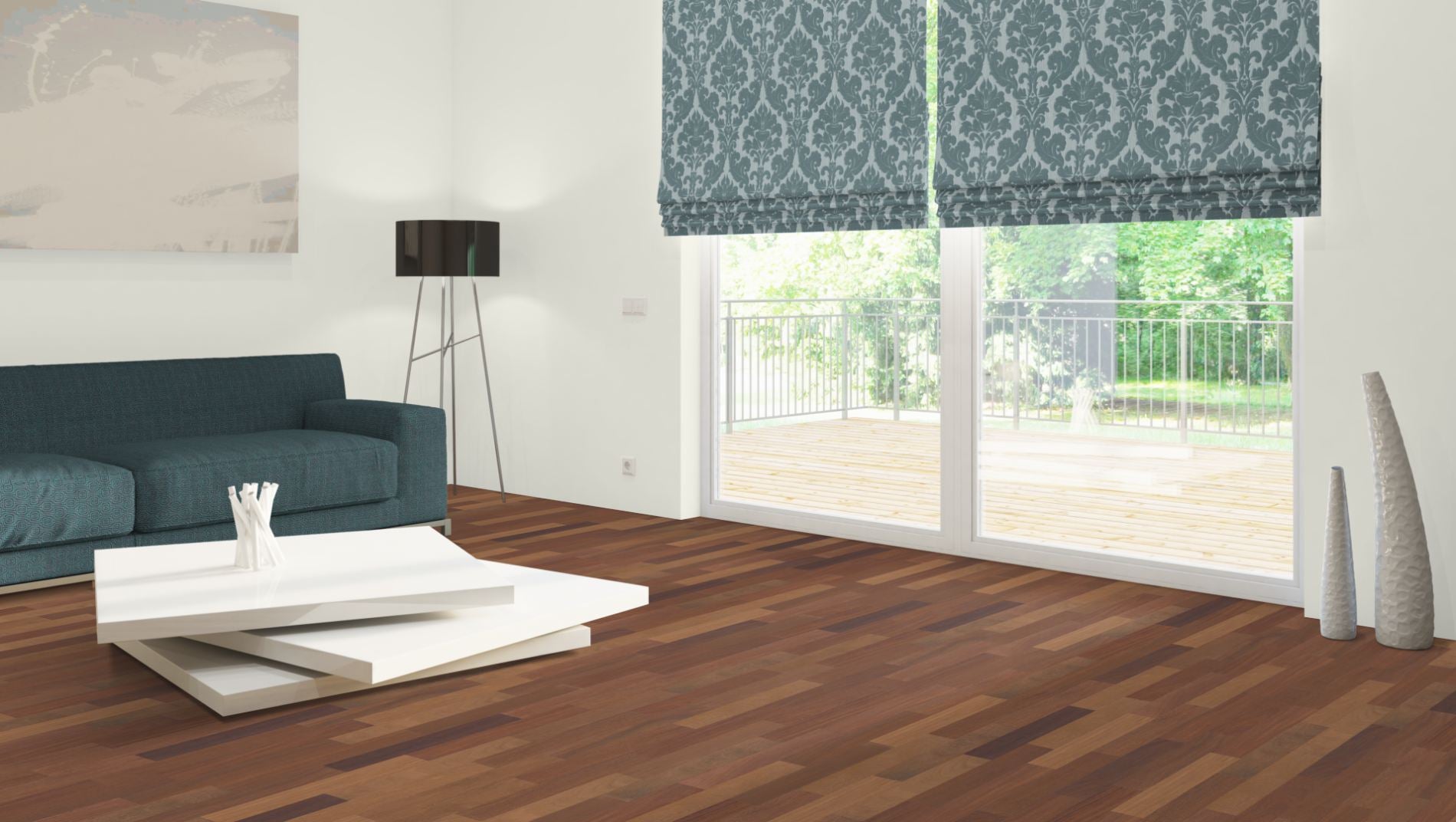 Cumaru Parquet Flooring Natur, solid strip parquet, unfinished, 15 x 70 x 500 mm – 3