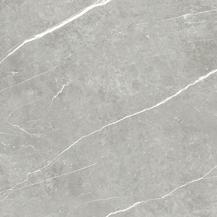Marble-effect polished porcelain floor tile Tau Elite Gray Pol, 60x60 cm, grey, rectified