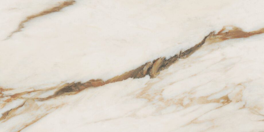 Marble effect porcelain tiles ABK Sensi Signoria Calacatta Vena Oro, 60x120 cm, 8.5 mm, natural matt, slip-resistant R10