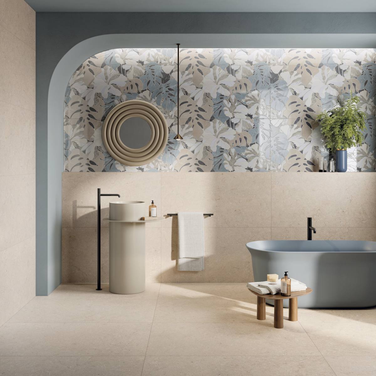 Marble mosaic effect porcelain tile ABK Sensi Fantasy Tahiti, 60x120 cm, 8.5 mm, polished 3D textured (lux 3D) – 2