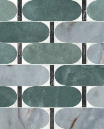 Marble mosaic effect porcelain tile ABK Sensi Fantasy Abacus, 60x120 cm, 8.5 mm, polished 3D textured (lux 3D)