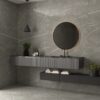 Marble-effect polished porcelain floor tile Tau Elite Graphite Pol, 15x120 cm, graphite grey, rectified – 2