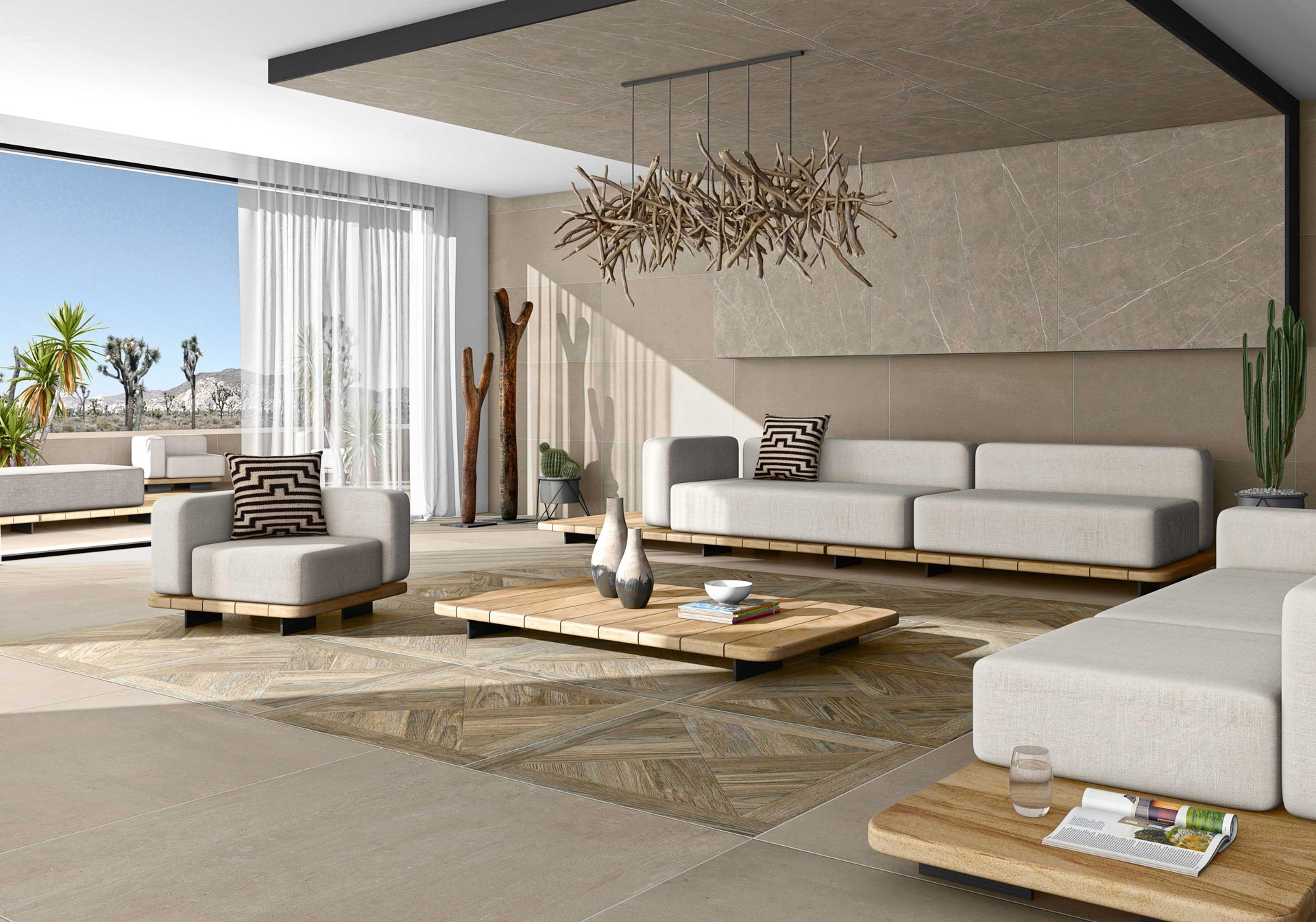 Marble-effect polished porcelain floor tile Tau Elite Greige Pol, 60x120 cm, 10.5 mm, greige, rectified – 3