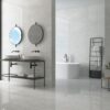 Marble-effect polished porcelain floor tile Tau Elite Silver Pol, 60x60 cm, silver grey, rectified – 3