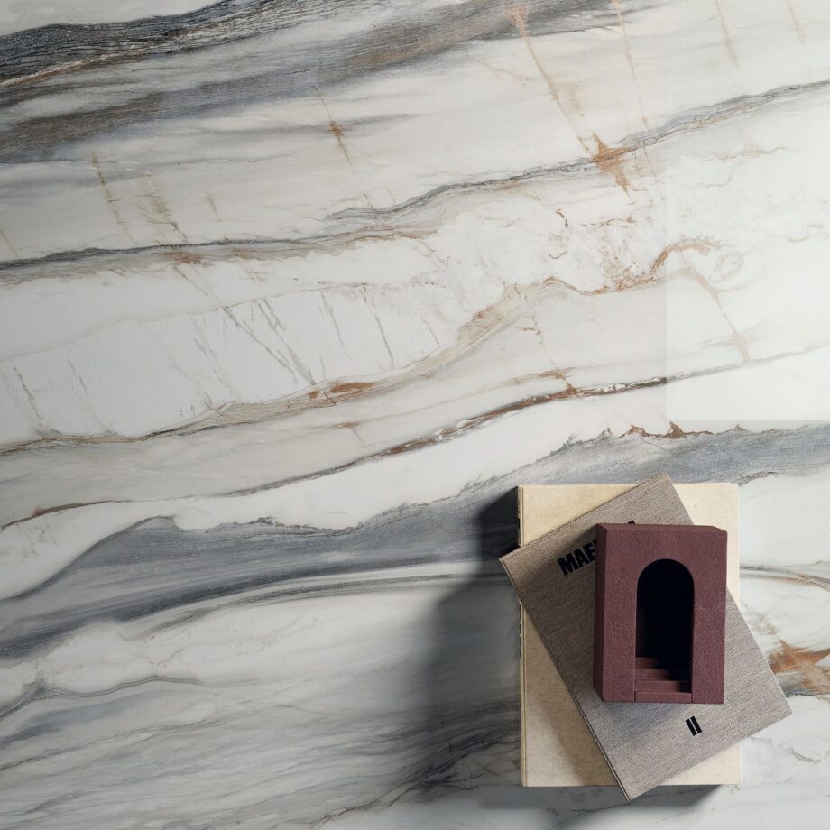 Marble effect porcelain tiles ABK Sensi 900 Oyster White, 60x120 cm, 8.5 mm, natural matt, slip-resistant R10 – 5