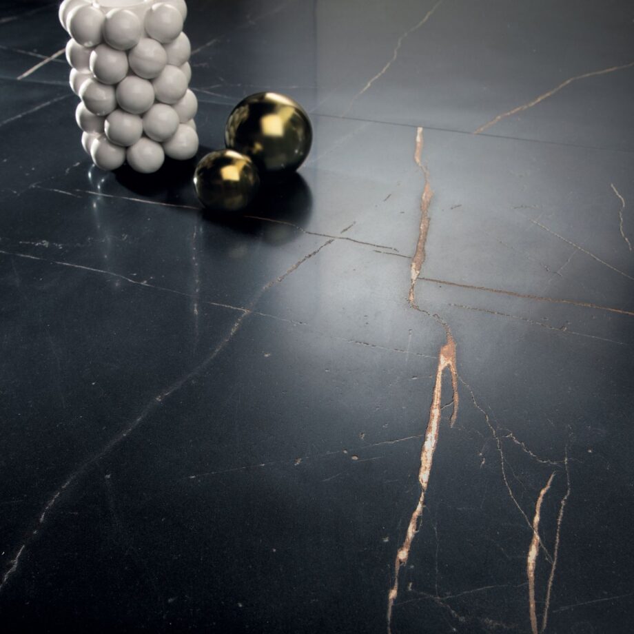 Marble effect porcelain tiles ABK Sensi 900 Precious Black, 60x120 cm, 8.5 mm, natural matt, slip-resistant R10 – 4