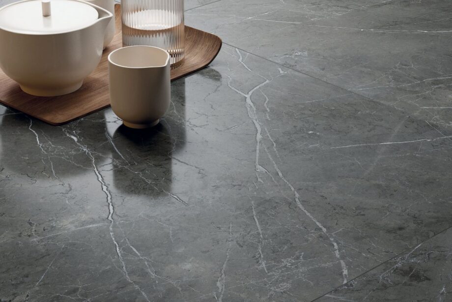 Marble effect porcelain tiles ABK Sensi 900 Stone Grey, 120x120 cm, 8.5 mm, natural matt, slip-resistant R10 – 3