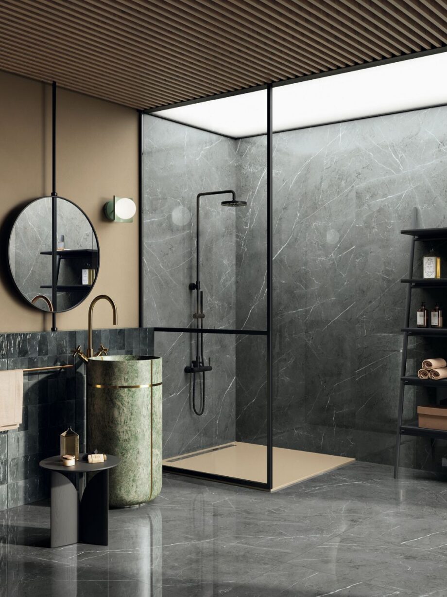 Marble effect porcelain tiles ABK Sensi 900 Stone Grey, 120x120 cm, 8.5 mm, natural matt, slip-resistant R10 – 5