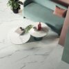 Marble effect porcelain tiles ABK Sensi Signoria Calacatta Michelangelo bookmatch A, 60x120 cm, 8.5 mm, 3D textured (antique) – 4