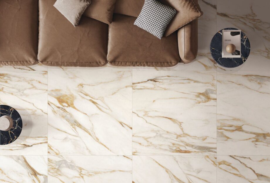 Marble effect ABK Sensi Signoria Calacatta Vena Oro – view 5 Marble effect mosaic tile ABK Sensi Signoria Ventaglio Calacatta Vena Oro, 28x60 cm, 8.5 mm, polished (lux) – 5