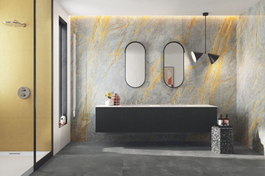 Marble effect mosaic tile ABK Sensi Signoria Ventaglio Grigio Siena, 28x60 cm, 8.5 mm, polished (lux) – 5