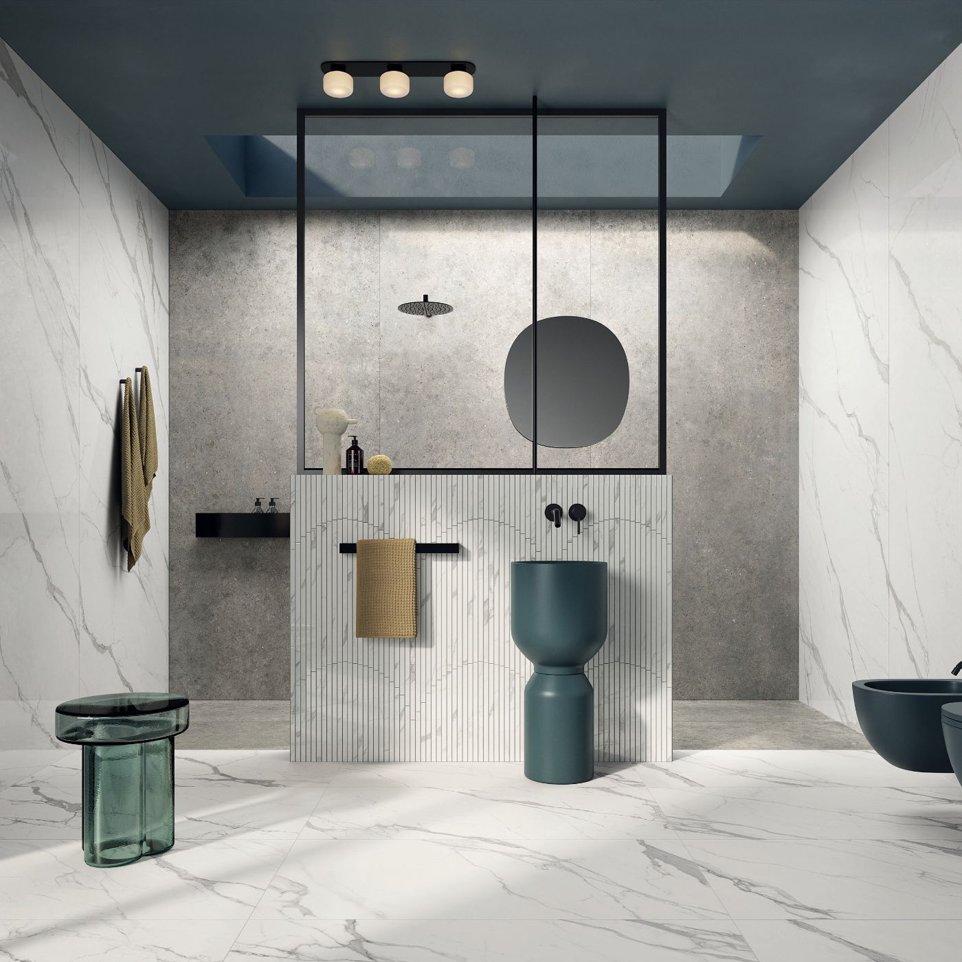 Marble effect mosaic tile ABK Sensi Signoria Ventaglio Statuario Light, 28x60 cm, 8.5 mm, polished (lux) – 3