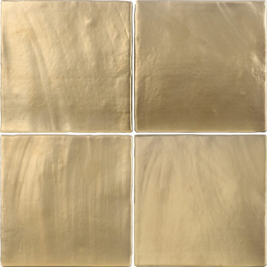 Matt gold metallic relief ceramic wall tile Dune Tabarca Gold Matt, 15x15 cm, 9 mm