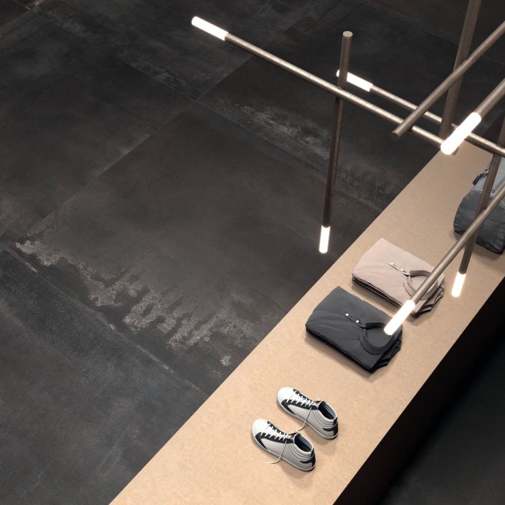 Metal effect porcelain tile ABK Interno 9 Dark, 30x60 cm, 8.5 mm, natural matt, slip-resistant R10 – 5