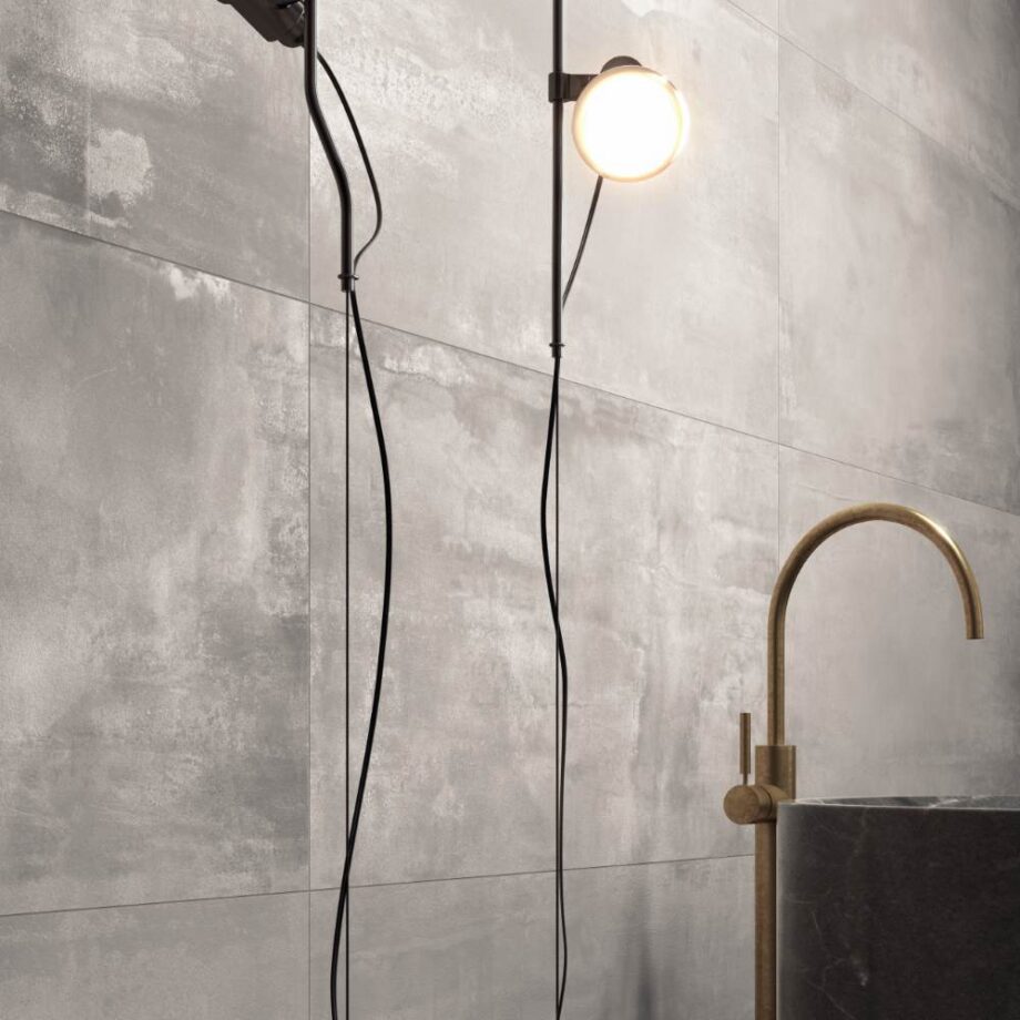 Metal effect porcelain floor tile ABK Interno 9 Wide Pearl, 120x120 cm, 8.5 mm, natural matt, slip-resistant R10 – 3