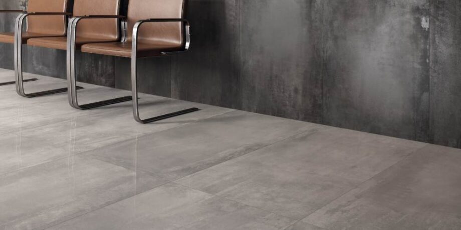 Metal effect porcelain tile ABK Interno 9 Silver, 8.5 – view 3 Metal effect porcelain floor tile ABK Interno 9 Wide Silver, 80x80 cm, 8.5 mm, natural matt, slip-resistant R10 – 3