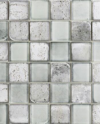 Mixed-material mosaic Cotto Grigio, 30x30 cm, 8 mm, grey