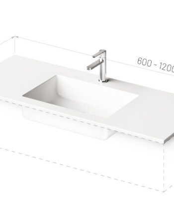 Vanity Basin PAA LOTO made to measure 60–120 cm, Cast Stone