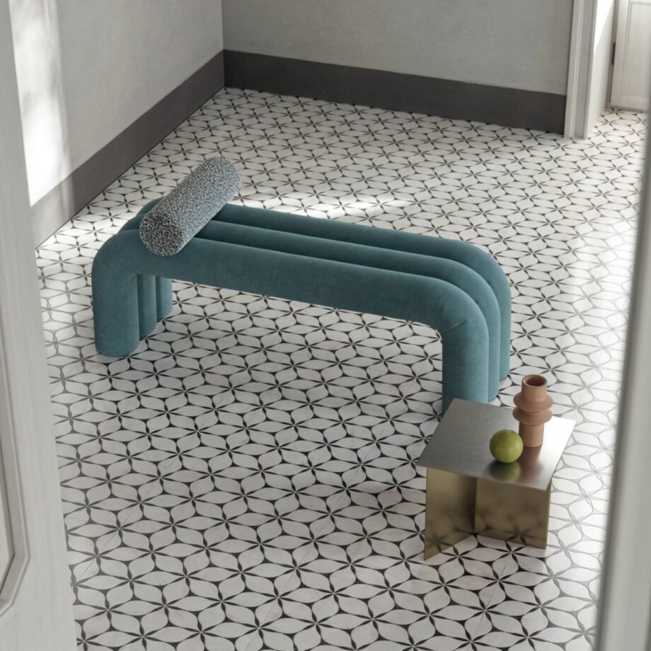 Marble mosaic effect porcelain tile ABK Sensi Fantasy Flower, 60x120 cm, 8.5 mm, polished 3D textured (lux 3D) – 3