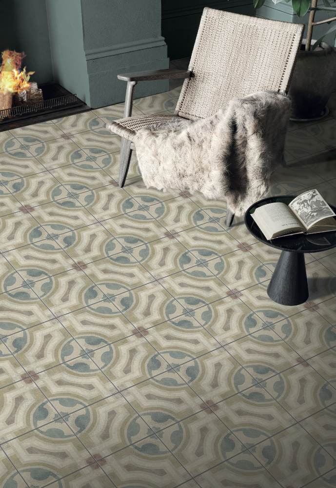 Patterned porcelain floor tile ABK Play Concrete Retrò B, 20x20 cm, 8.5 mm, matt (nat.) – 3