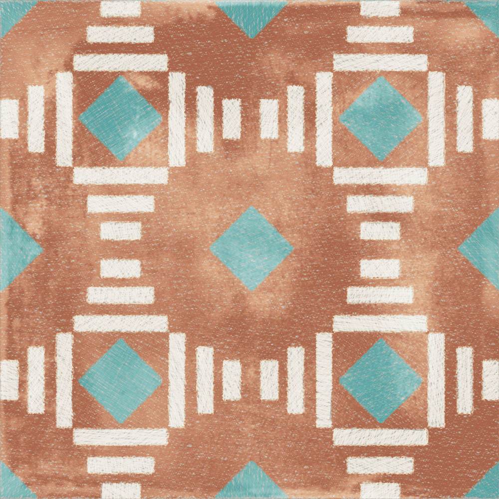 Patterned porcelain floor tile ABK Play Labyrinth Clay, 20x20 cm, 8.5 mm, matt (nat.) – 2