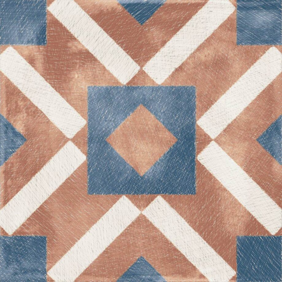 Patterned porcelain floor tile ABK Play Labyrinth Cotto, 20×20 cm, 8.5 mm, matt (nat.) – view 2 Patterned porcelain floor tile ABK Play Labyrinth Cotto, 20x20 cm, 8.5 mm, matt (nat.) – 2