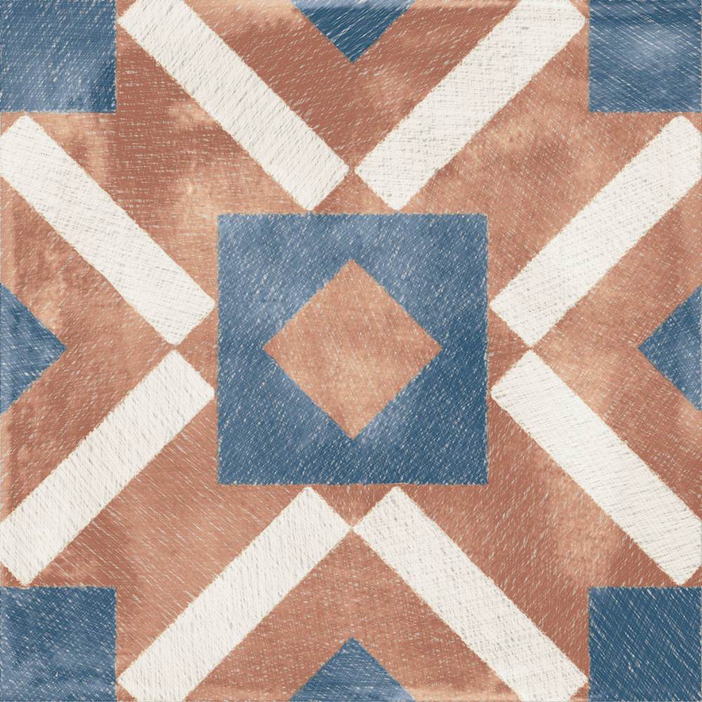 Patterned porcelain floor tile ABK Play Labyrinth Cotto, 20x20 cm, 8.5 mm, matt (nat.) – 2