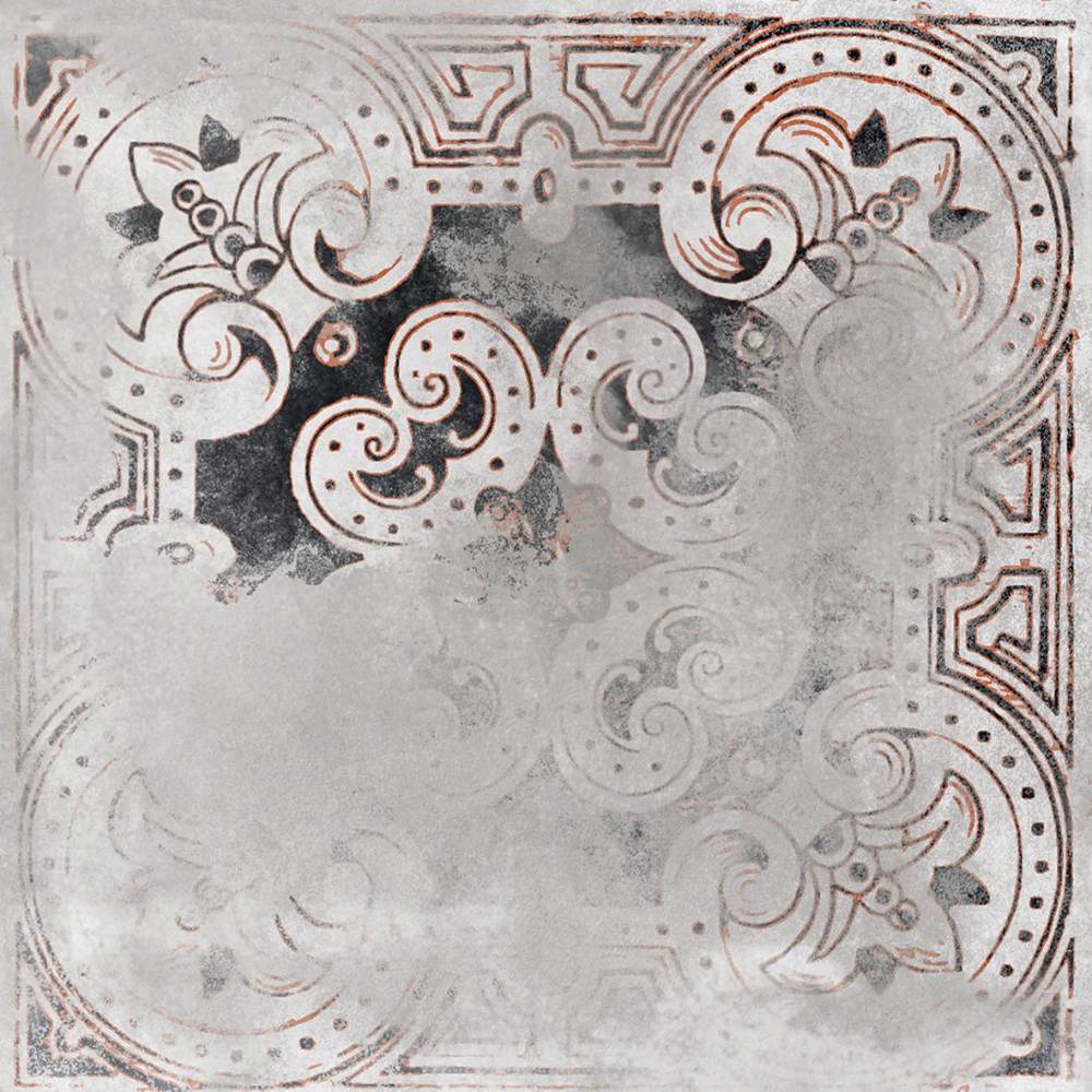 Patterned porcelain floor tile ABK Play Re-used Mix Grey, 20x20 cm, 8.5 mm, matt (nat.) – 2