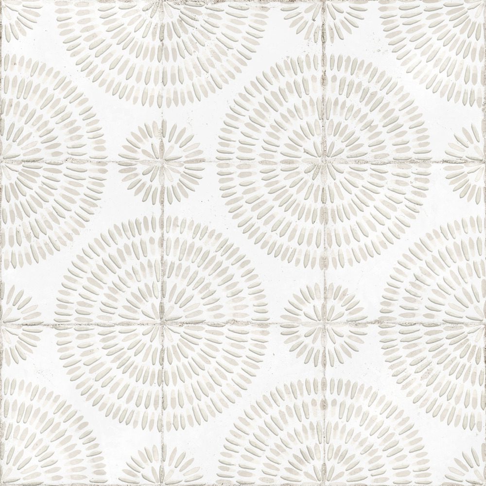 Patterned encaustic-look porcelain floor tile Dune Atlantique Bayonne, 20x20 cm, 9 mm, glass paste relief – 2