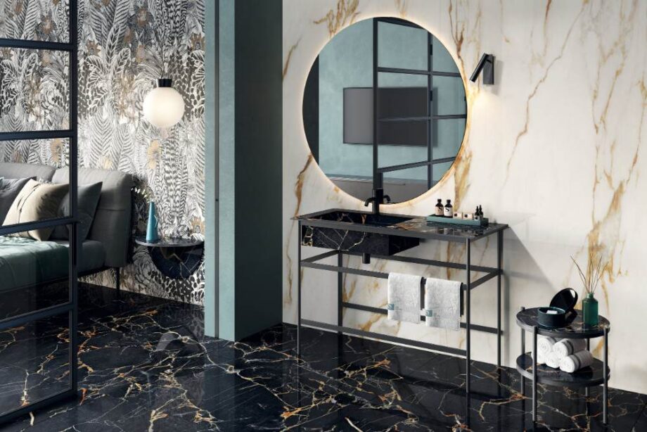 Patterned porcelain ABK Wide&Style Esotica, matt – view 2 Patterned decorative porcelain tile ABK Wide&Style Esotica, 120x240 cm (4 x 60x120 cm), 8.5 mm, matt – 2