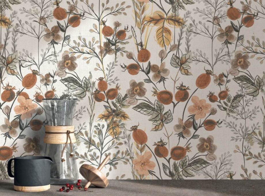 Patterned porcelain wall tile ABK Wide&Style Mini Berries, 60×120 cm, 7 mm, matt – view 2 Patterned porcelain wall tile ABK Wide&Style Mini Berries, 60x120 cm, 7 mm, matt – 2