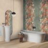 Patterned large porcelain decor slab ABK Wide&Style Peonies, 120×280 cm, 6 mm, matt – view 2 Patterned large porcelain decor slab ABK Wide&Style Peonies, 120x280 cm, 6 mm, matt – 2