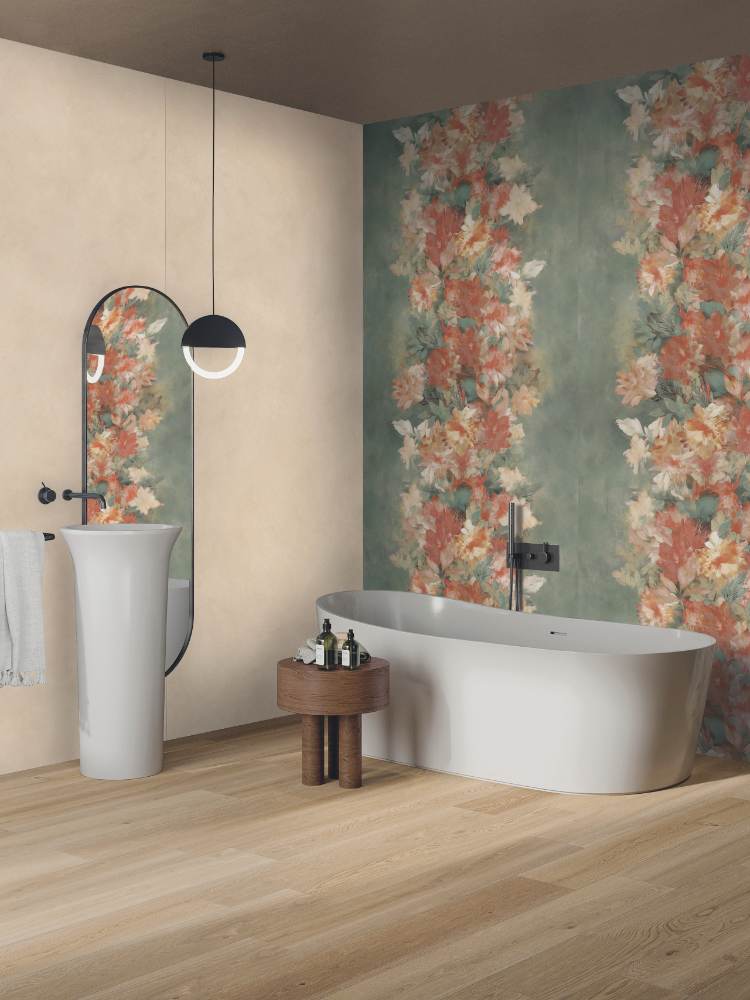 Patterned large porcelain decor slab ABK Wide&Style Peonies, 120x280 cm, 6 mm, matt – 2