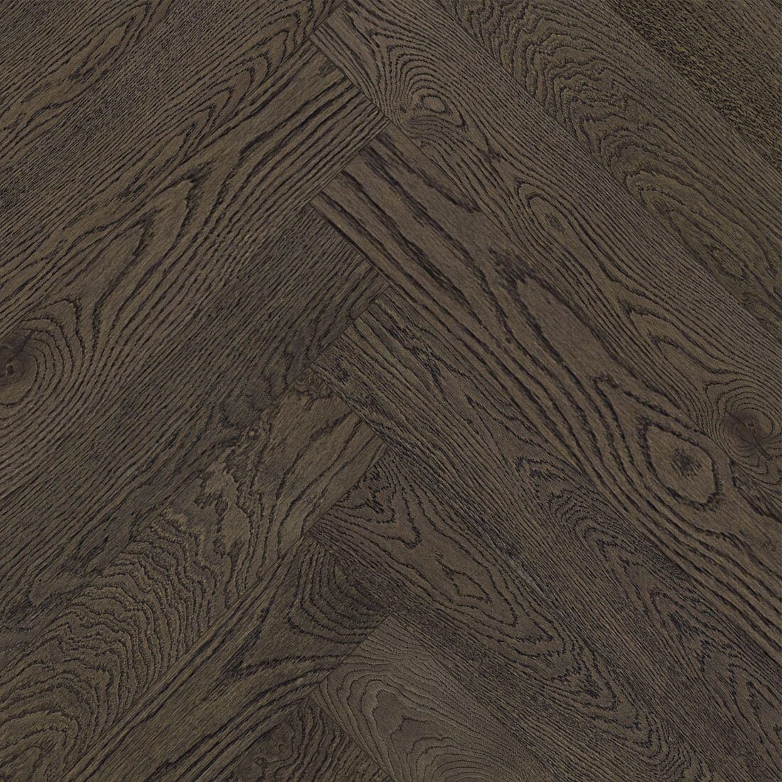 Oak Herringbone Flooring Esta BC Lava Grey extra matt lacquered