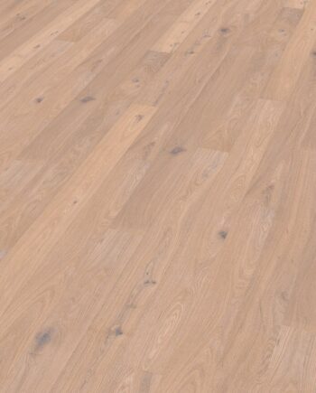 Oak parquet Thede & Witte Boston S, knotty, brushed, white oiled, 1-strip, 1860 x 148 x 10 mm