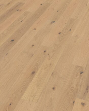 Oak parquet Thede & Witte Euro, knotty, brushed, oiled, rough appearance, 1-strip, 2230 x 194 x 14 mm