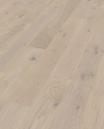 Oak Parquet Trinity Rustical 1-strip beveled hand scraped white oiled