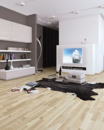 Parquet Ash, Molti Milkshake, 3-strip, stained, matt lacquer