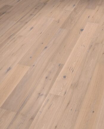 Parquet Oak Rustical 1-strip beveled brushed white oiled 189mm