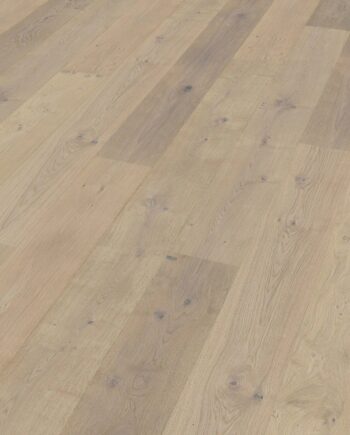 Parquet Trinity Oak Rustical 1-strip beveled brushed white oiled